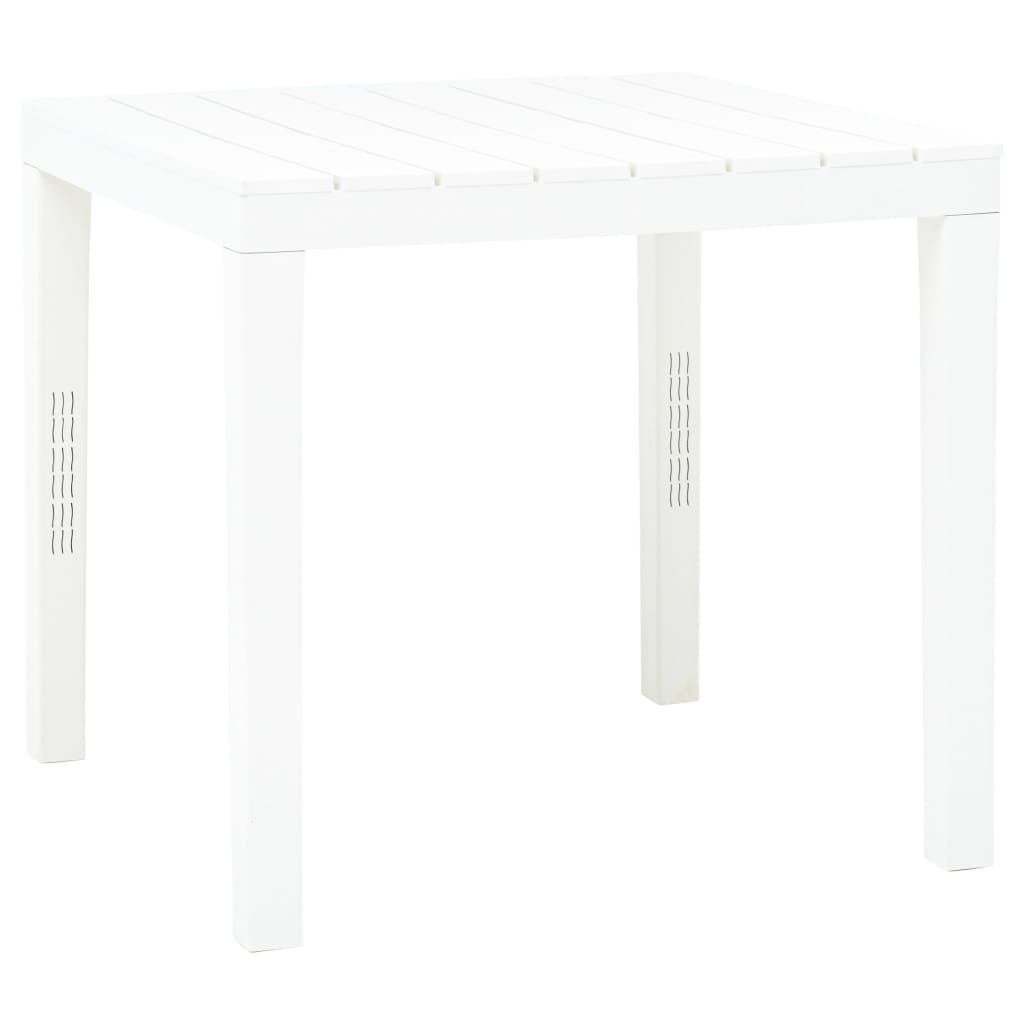 Garden Table with 2 Benches Plastic White