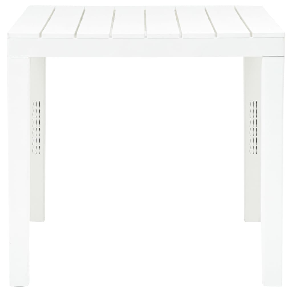 Garden Table with 2 Benches Plastic White