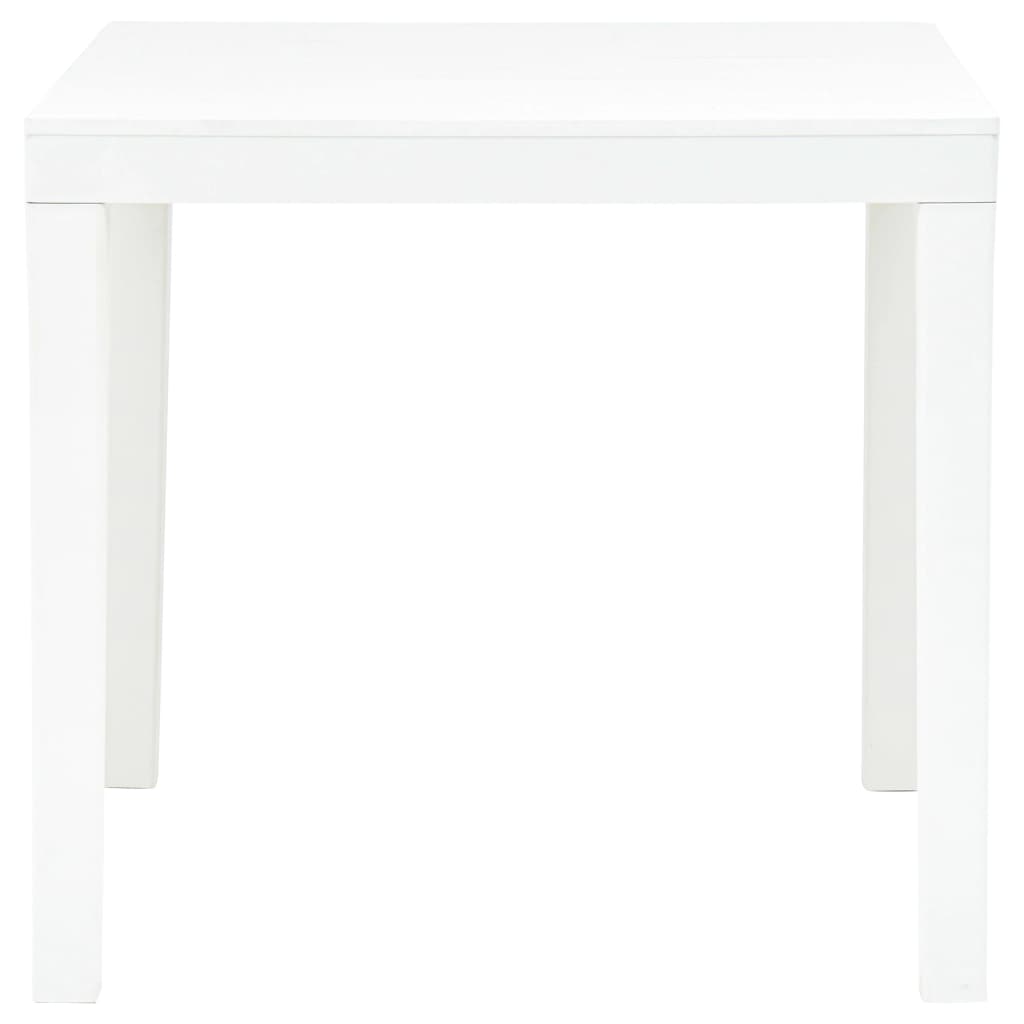 Garden Table with 2 Benches Plastic White