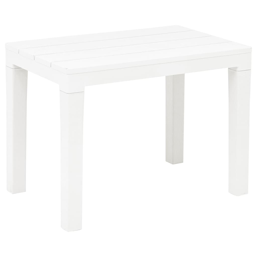 Garden Table with 2 Benches Plastic White