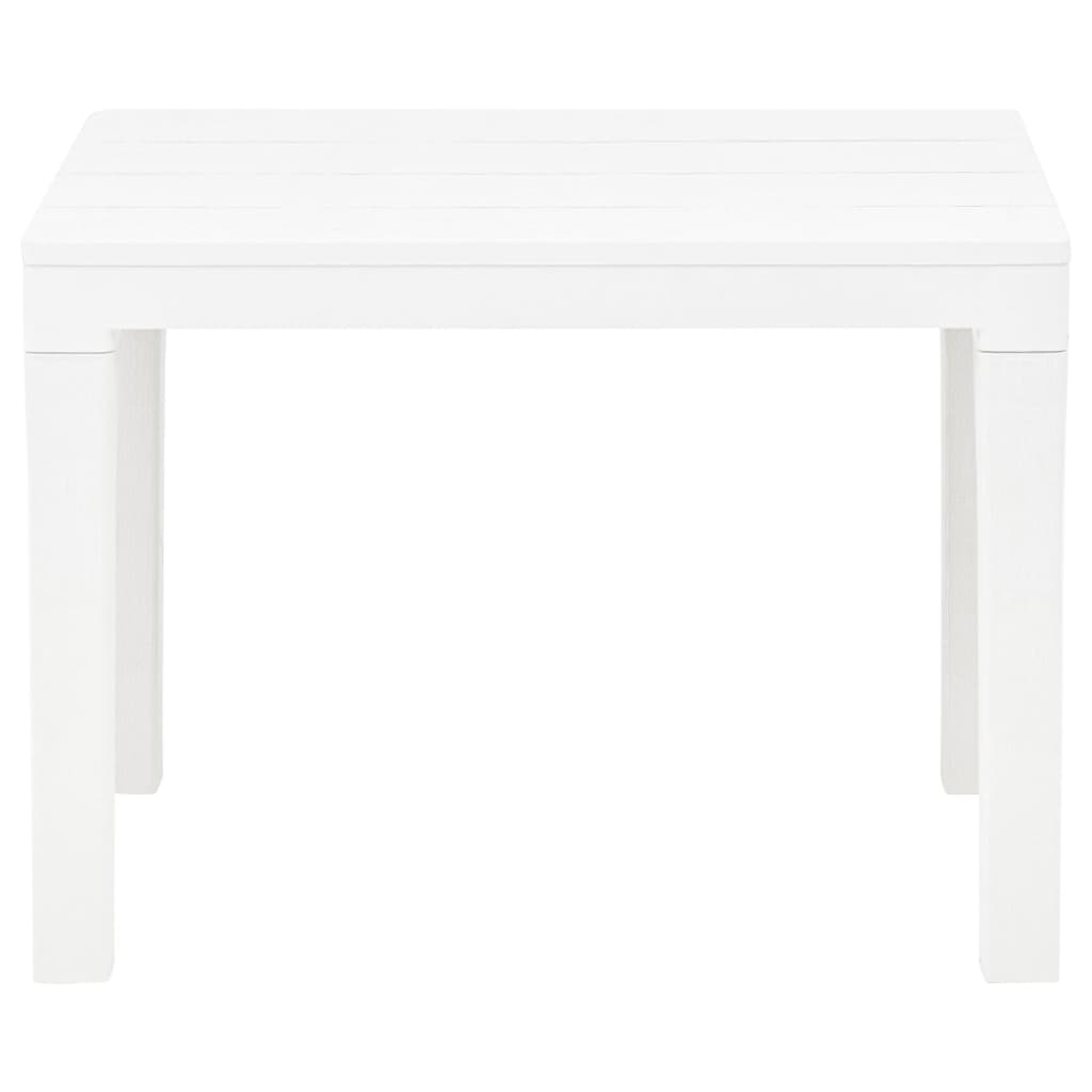 Garden Table with 2 Benches Plastic White