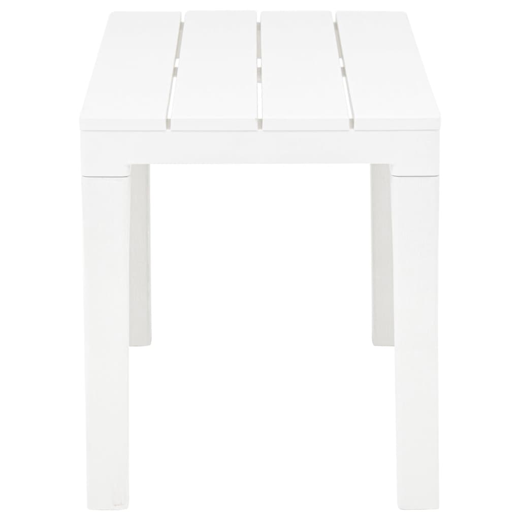 Garden Table with 2 Benches Plastic White