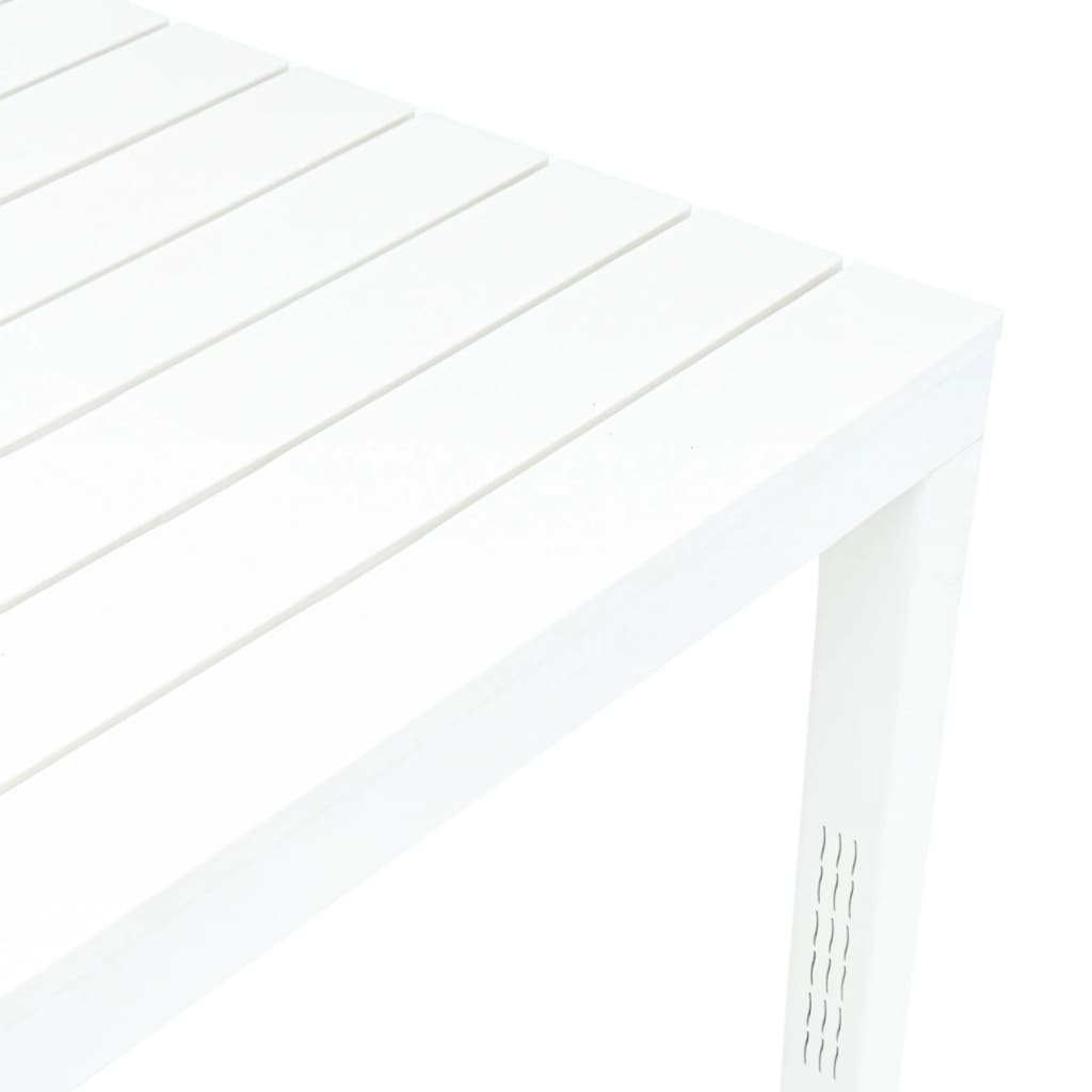 Garden Table with 2 Benches Plastic White