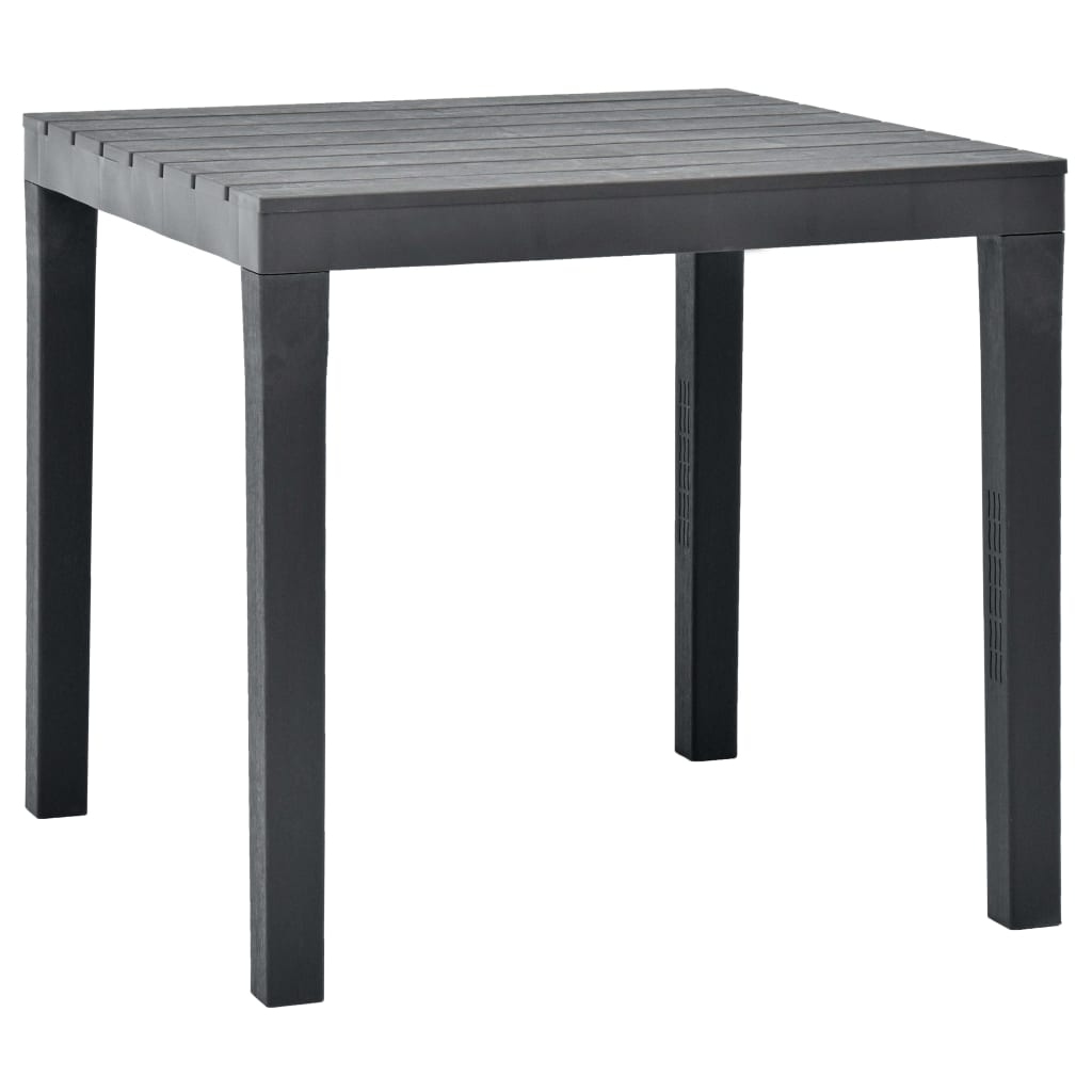 Garden Table with 2 Benches Plastic Anthracite