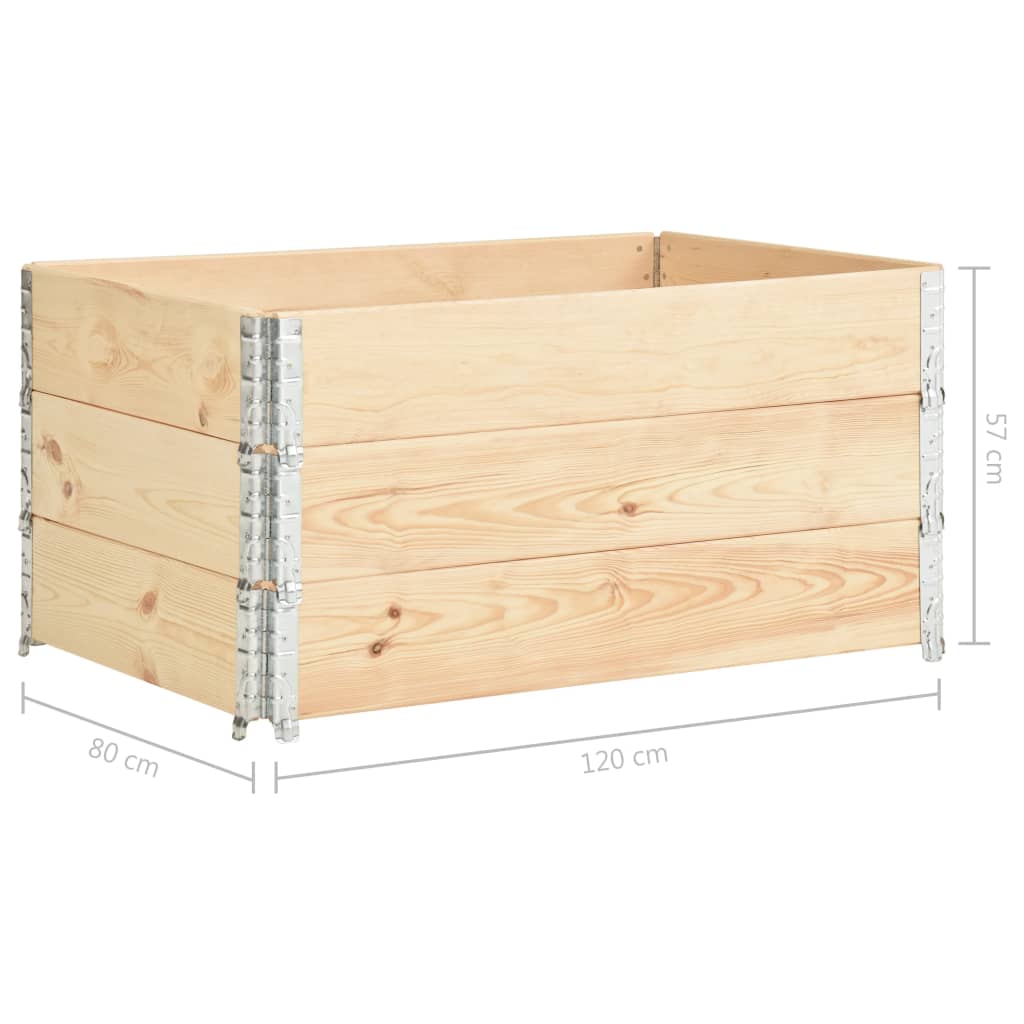 Raised Beds 3 pcs 80x120 cm Solid Pine Wood (310051)