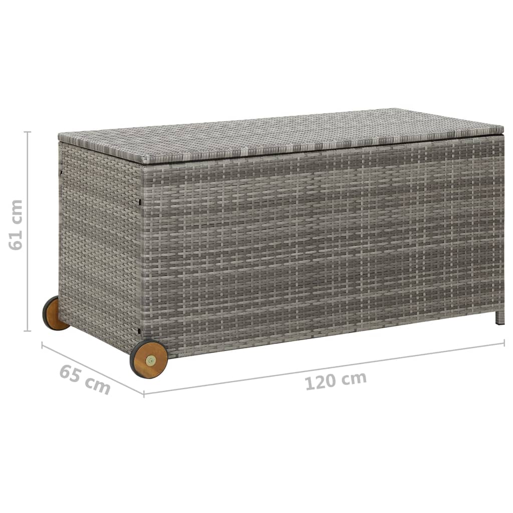 Garden Storage Box Light Grey 120x65x61 cm Poly Rattan