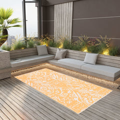 Outdoor Carpet Orange and White 120x180 cm PP