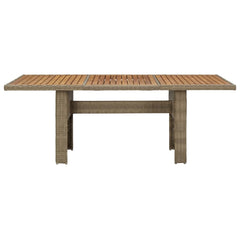 Garden Dining Table Brown 200x100x74 cm Poly Rattan