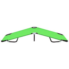 Folding Sun Lounger Steel Green