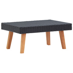 Garden Coffee Table Poly Rattan Black