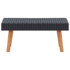 Garden Coffee Table Poly Rattan Black