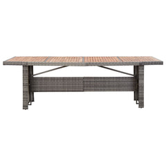 Garden Table 240x90x74 cm Poly Rattan and Solid Acacia Wood