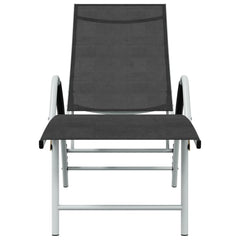 Sun Lounger Textilene and Aluminium Black