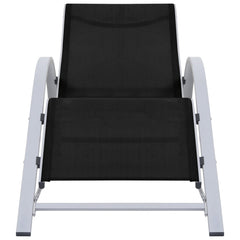 Sunlounger Textilene and Aluminium Black