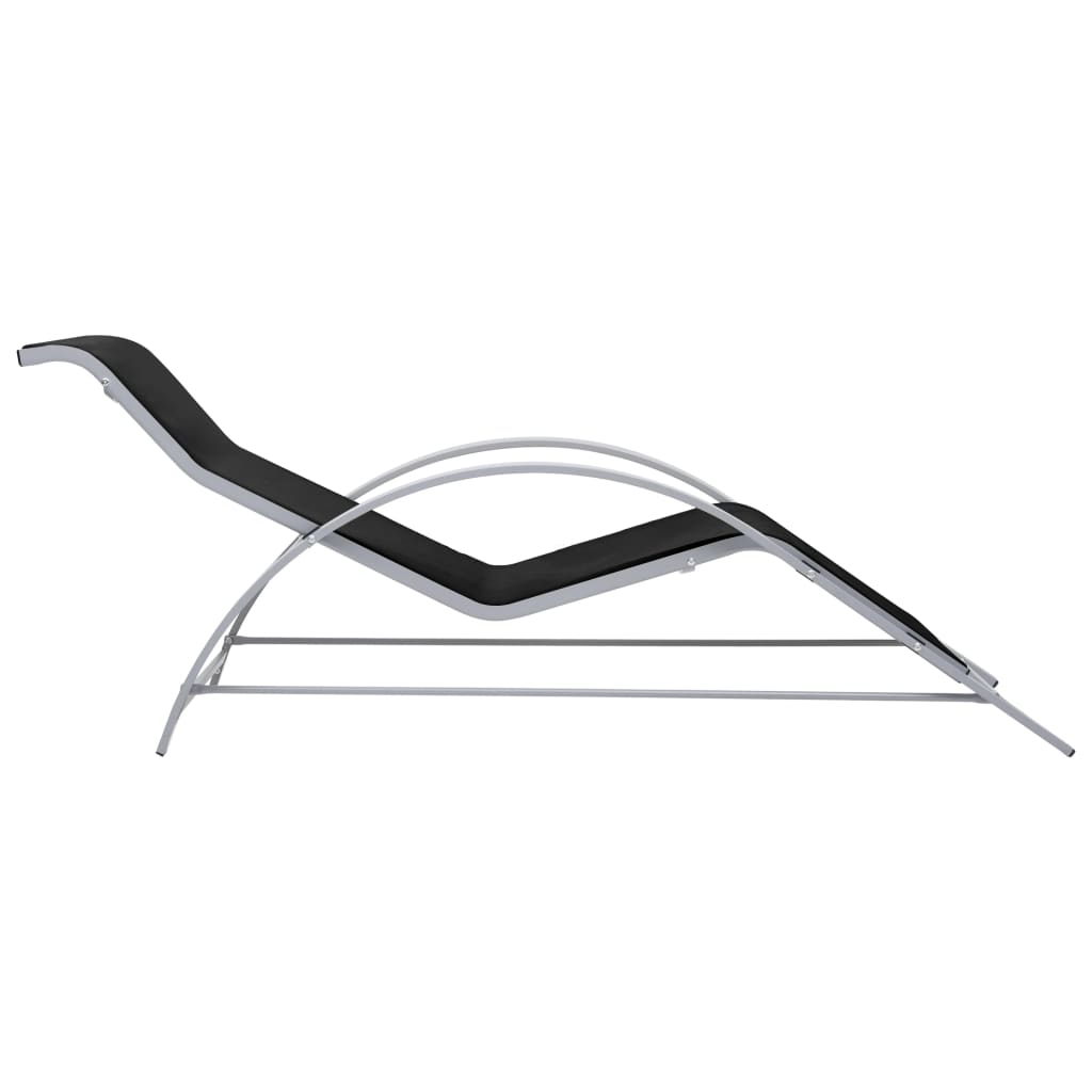 Sunlounger Textilene and Aluminium Black