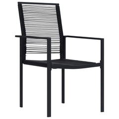 Garden Chairs 2 pcs PVC Rattan Black