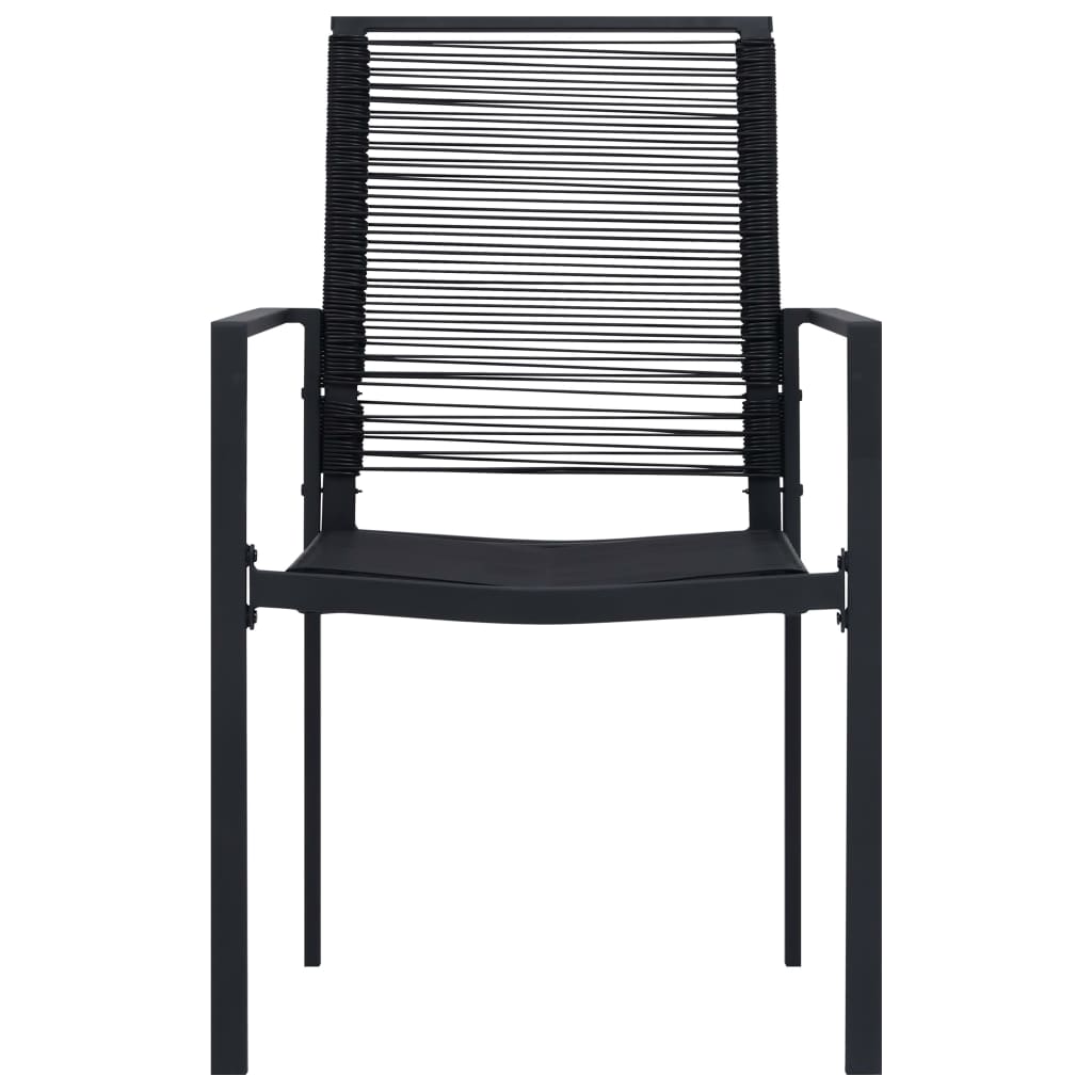 Garden Chairs 2 pcs PVC Rattan Black