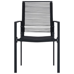 Garden Chairs 2 pcs PVC Rattan Black