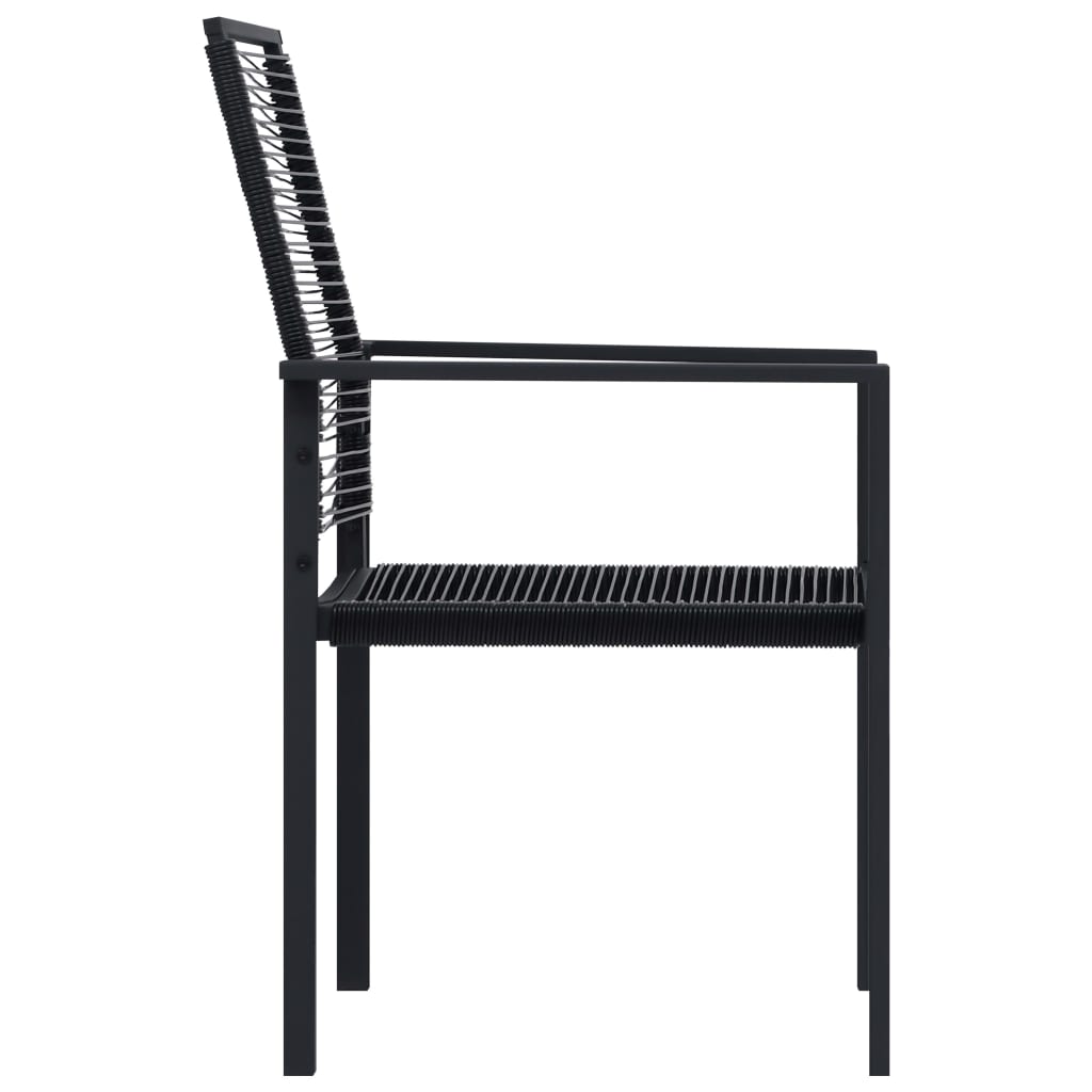 Garden Chairs 2 pcs PVC Rattan Black