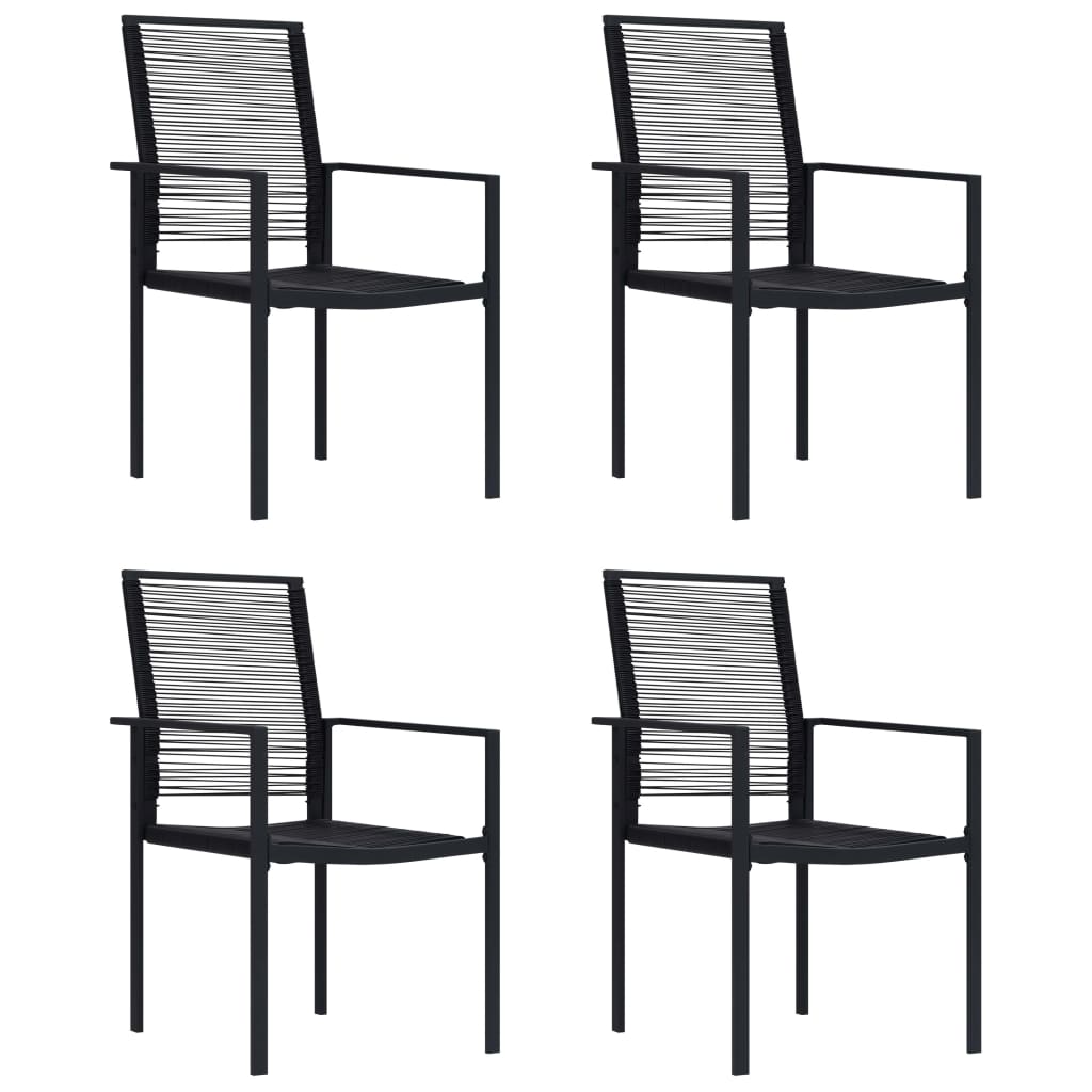 Garden Chairs 4 pcs PVC Rattan Black