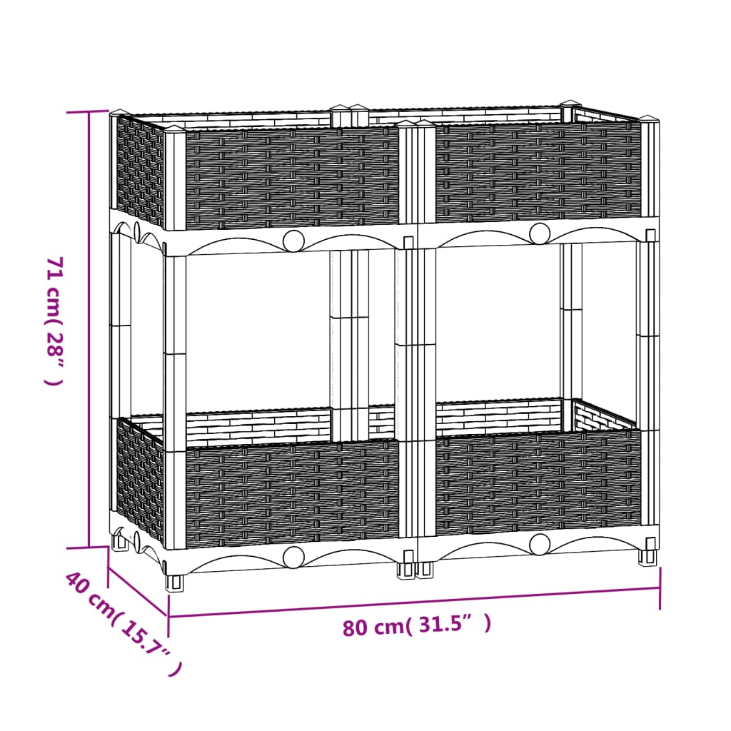 Raised Bed 80x40x71 cm Polypropylene