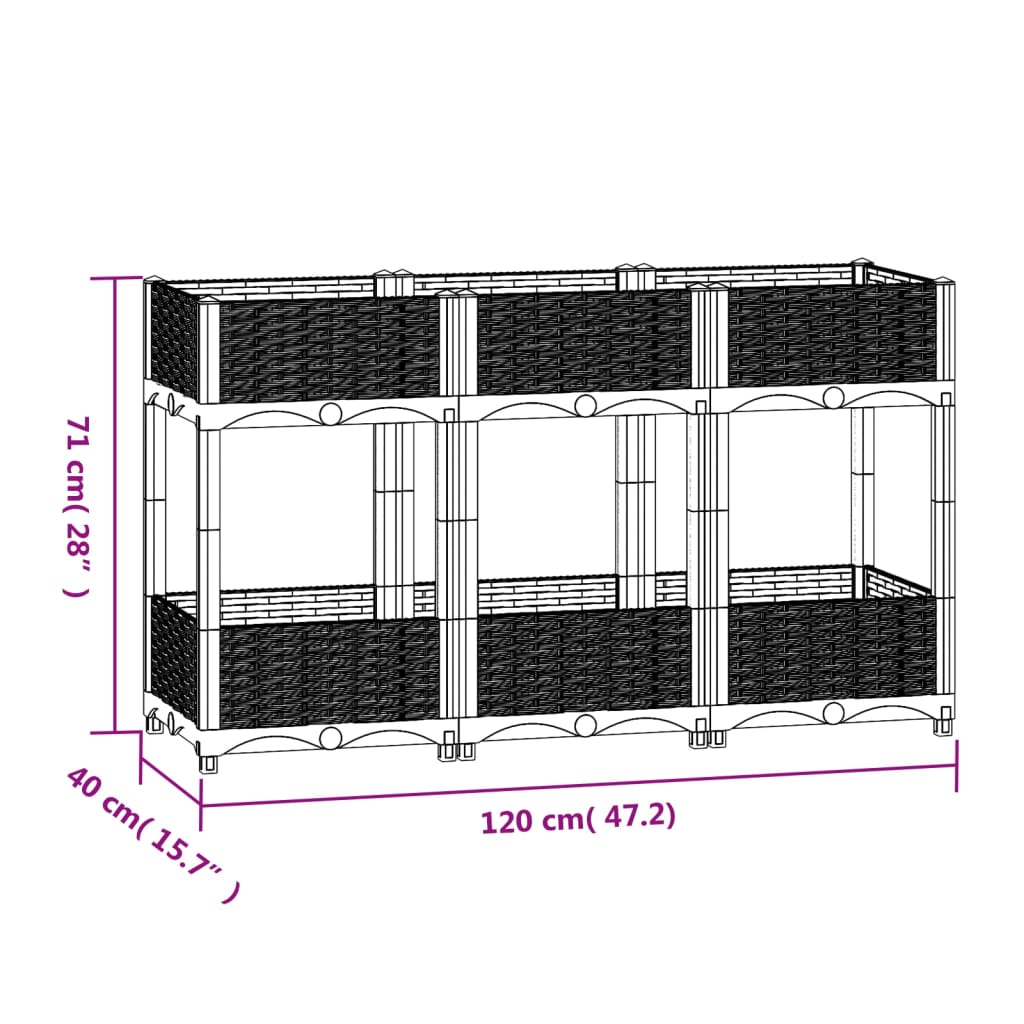 Raised Bed 120x40x71 cm Polypropylene