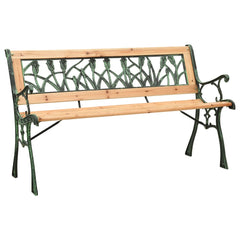 Garden Bench 122 cm Cast Iron and Solid Firwood