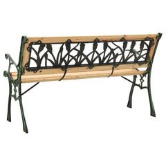 Garden Bench 122 cm Cast Iron and Solid Firwood