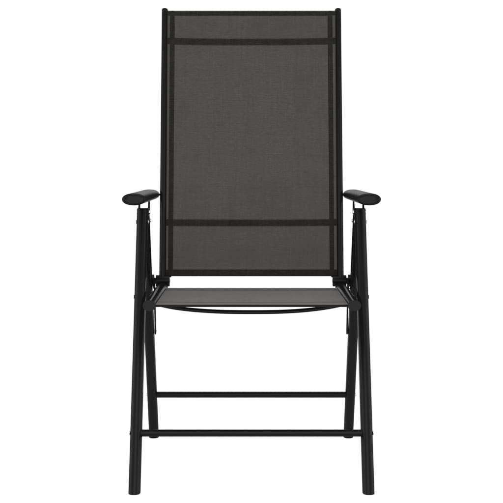 Folding Garden Chairs 6 pcs Textilene Black