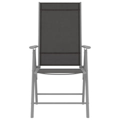 Folding Garden Chairs 2 pcs Textilene Black