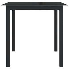 Garden Table Black 80x80x74 cm Aluminium and Glass