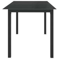 Garden Table Black 150x90x74 cm Aluminium and Glass