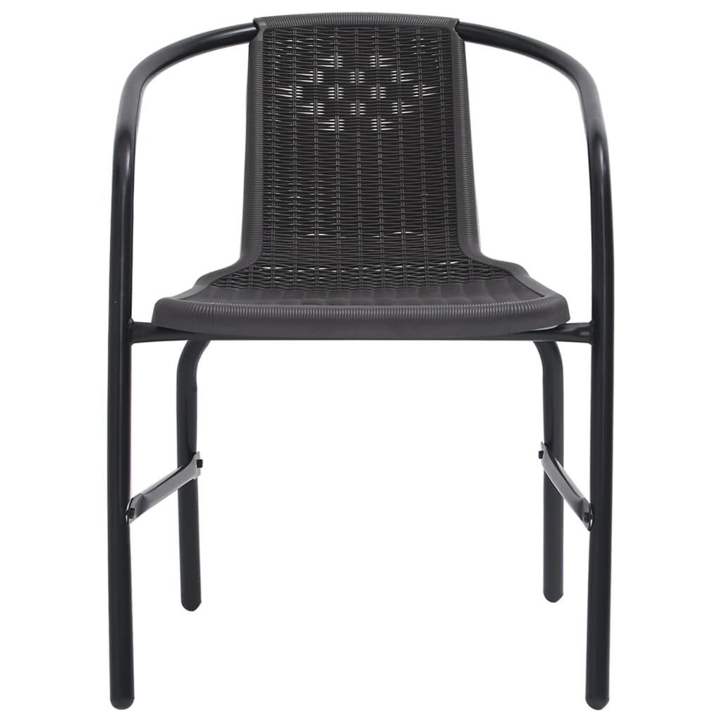 Garden Chairs 2 pcs Plastic Rattan and Steel 110 kg