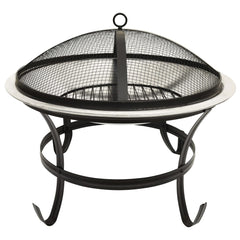 2-in-1 Fire Pit and BBQ with Poker 56x56x49 cm Stainless Steel