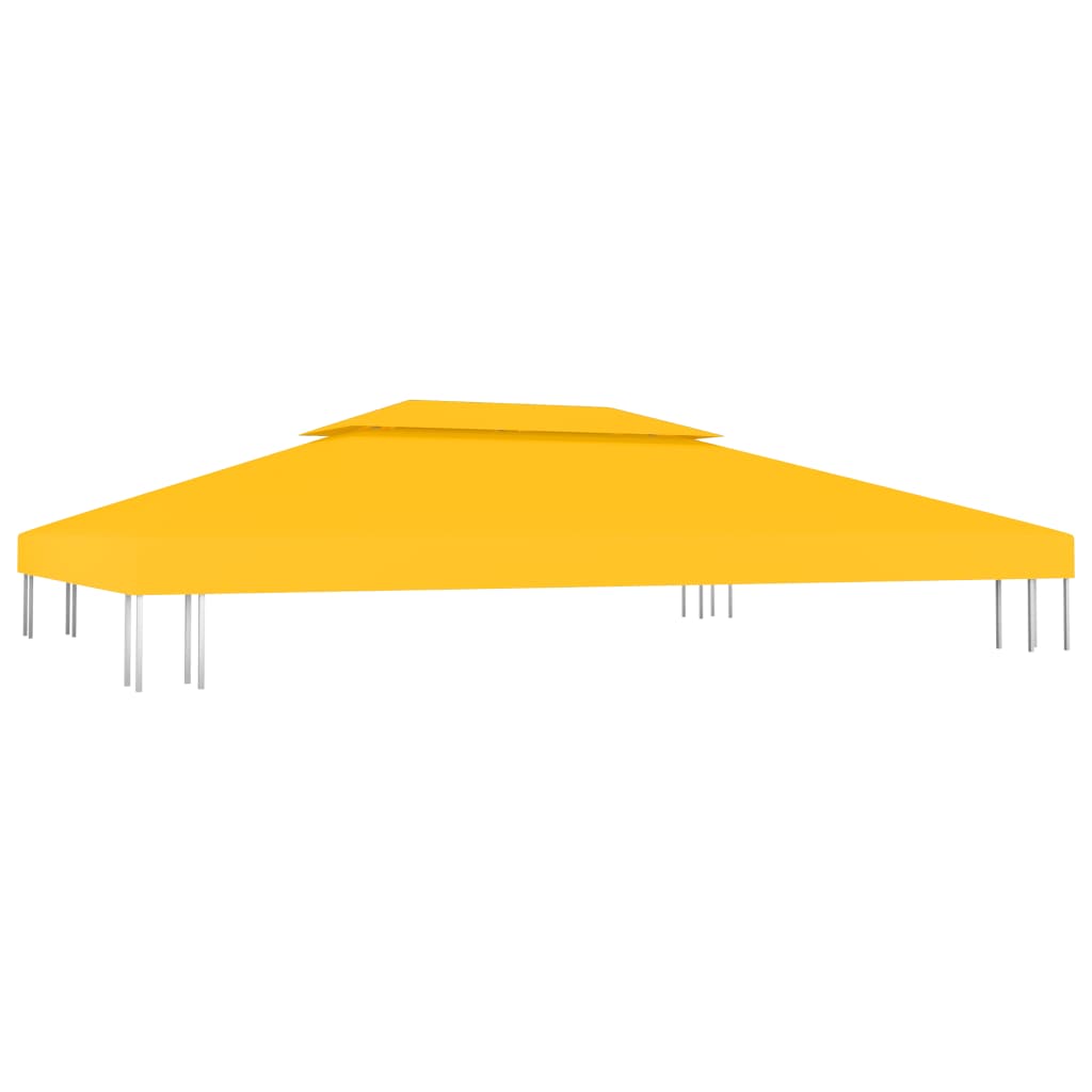 2-Tier Gazebo Top Cover 310 g/m² 4x3 m Yellow