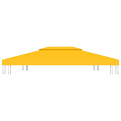 2-Tier Gazebo Top Cover 310 g/m² 4x3 m Yellow