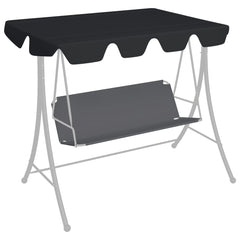 Replacement Canopy for Garden Swing Black 150/130x105/70 cm