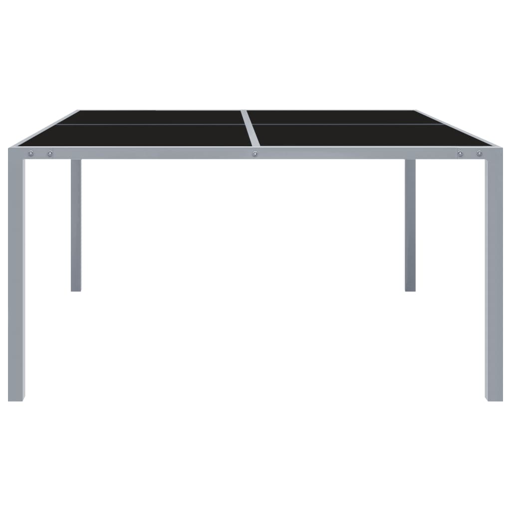 Garden Table 130x130x72 cm Grey Steel and Glass