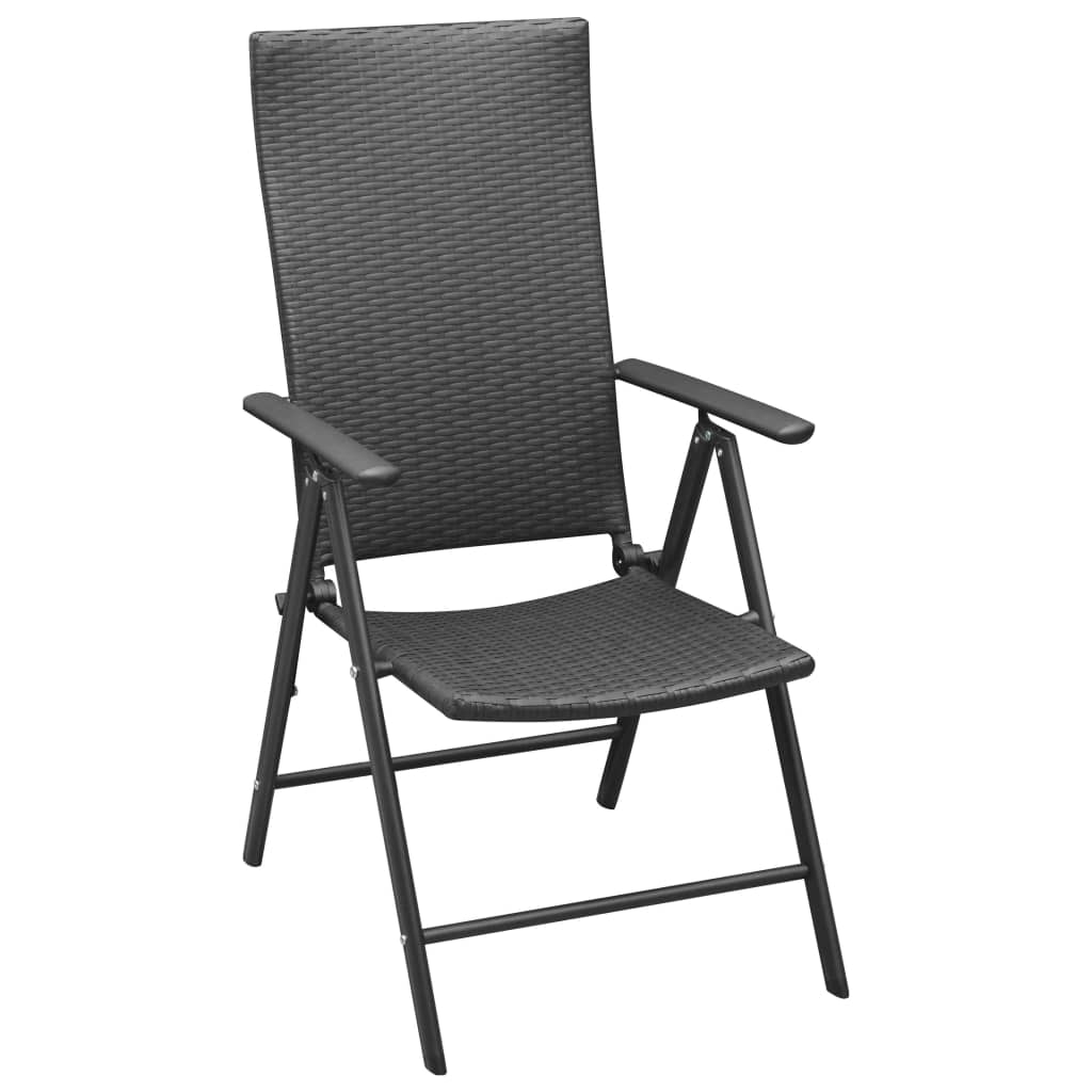 Garden Chairs 4 pcs Poly Rattan Black