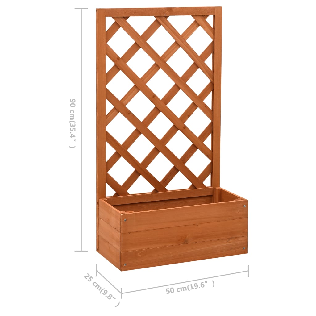 Garden Trellis Planter Orange 50x25x90 cm Solid Firwood