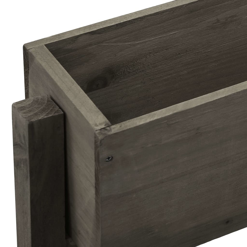 Garden Folding Planter Grey 60x14x75 cm Solid Firwood