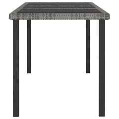 Garden Dining Table Grey 180x70x73 cm Poly Rattan