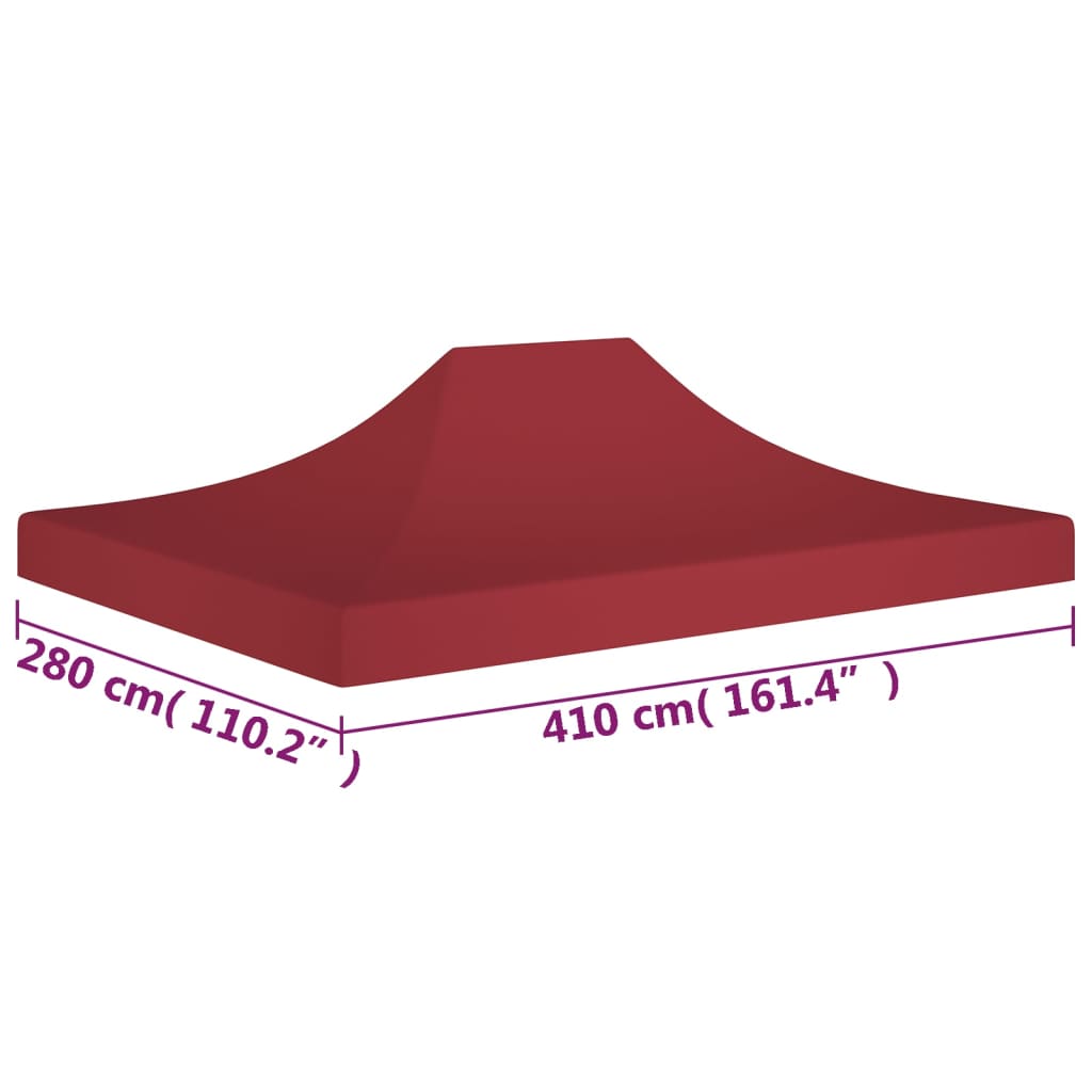 Party Tent Roof 4x3 m Burgundy 270 g/m²