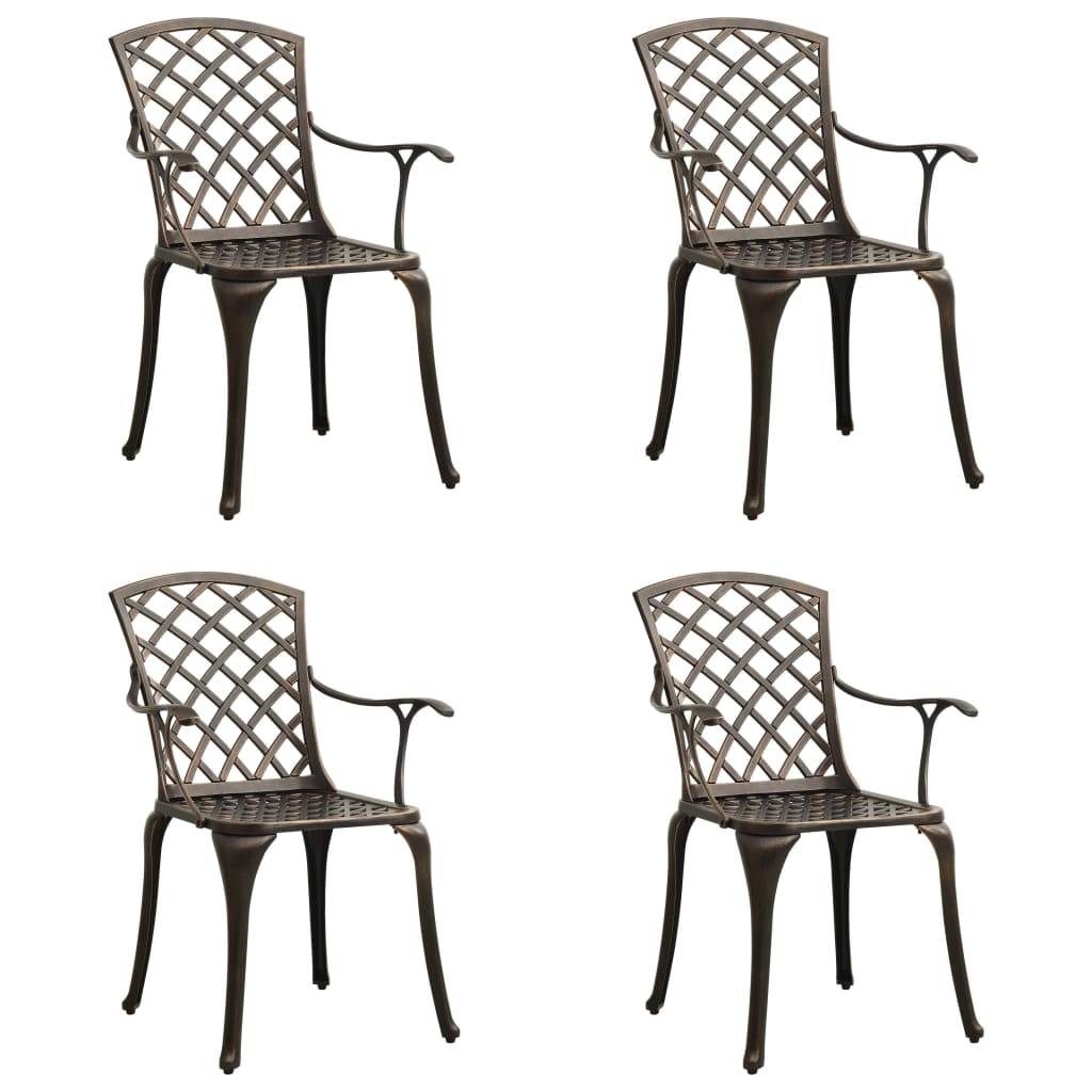 Garden Chairs 4 pcs Cast Aluminium Bronze