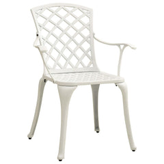 Garden Chairs 2 pcs Cast Aluminium White