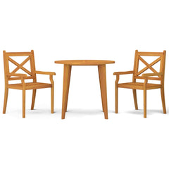 3 Piece Garden Dining Set Solid Wood Acacia