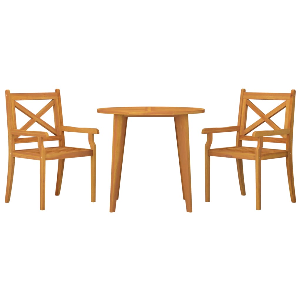 3 Piece Garden Dining Set Solid Wood Acacia