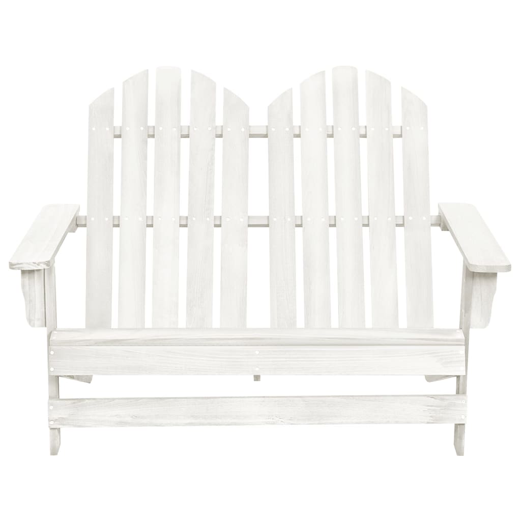 2-Seater Garden Adirondack Chair Solid Fir Wood White