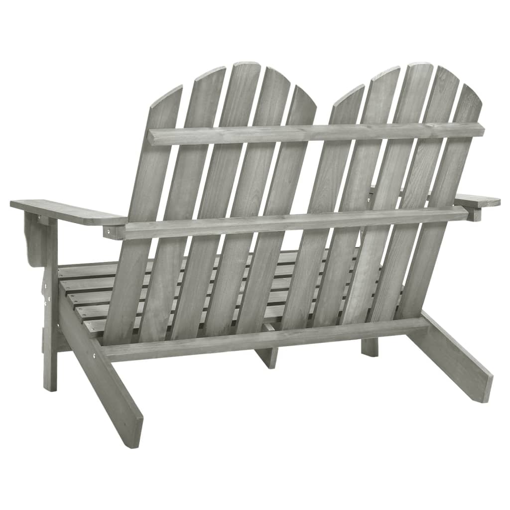 2-Seater Garden Adirondack Chair Solid Fir Wood Grey