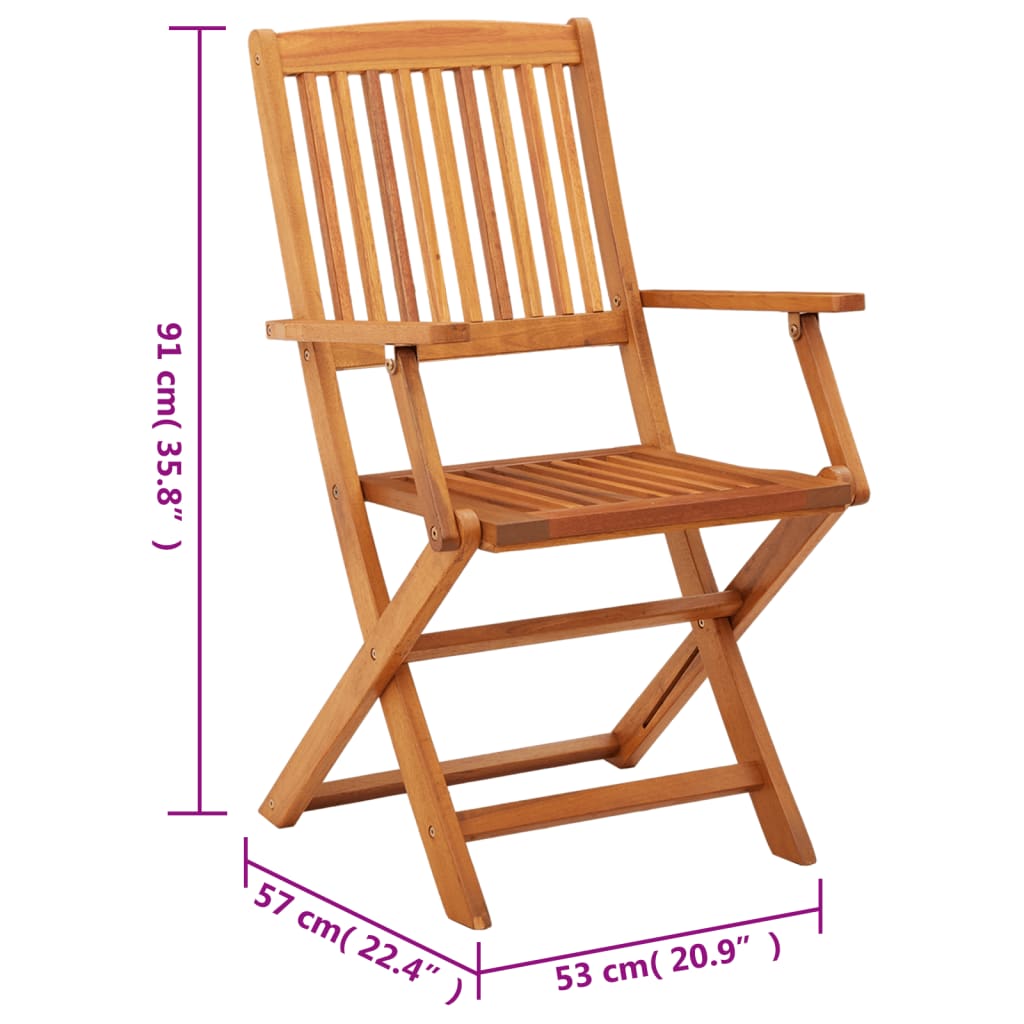 Folding Garden Chairs 4 pcs Solid Eucalyptus Wood